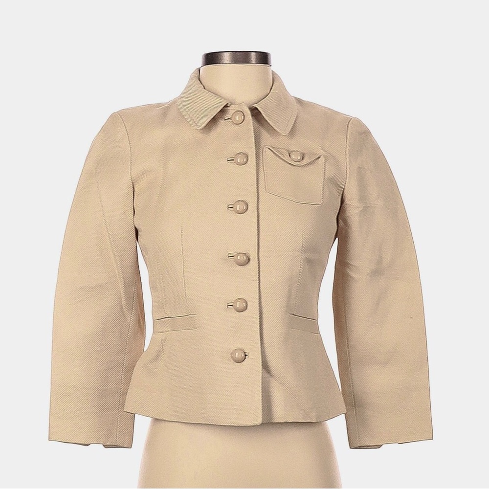 Ann Taylor petite (2P) linen/cotton weave beige jacket.